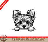 Yorkie Peek SVG Cut File Download